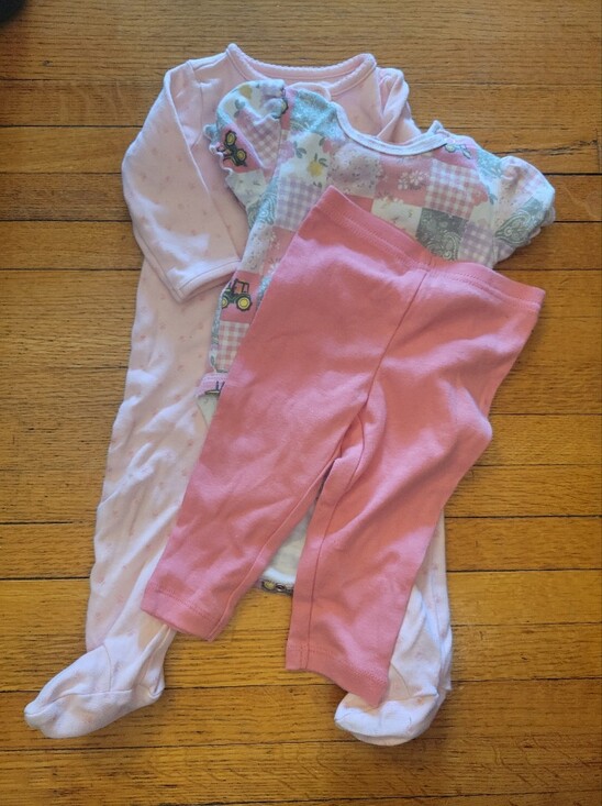 John Deere Other - Girls' Pink 3-Piece Soft Cotton Set- 3-6 Months